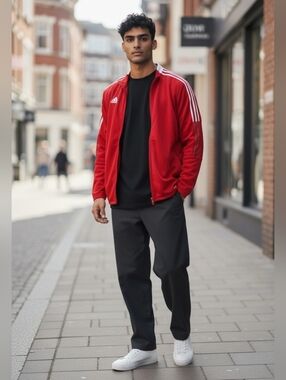 Adidas Retro Red Track Jacket, Sz Lg, Like New